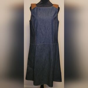 Ralph Lauren Denim Dress with Brown Accents